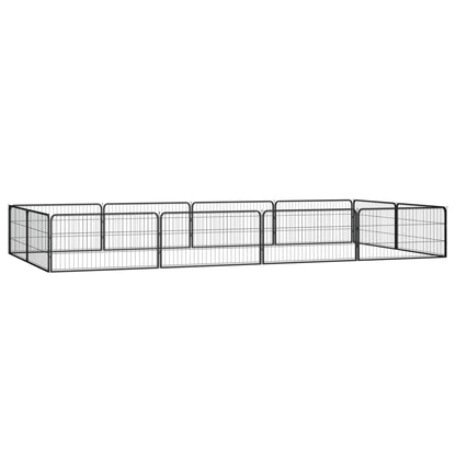 Box Cani 32 Pannelli Nero 100X50 Cm Acciaio Verniciato Polvere