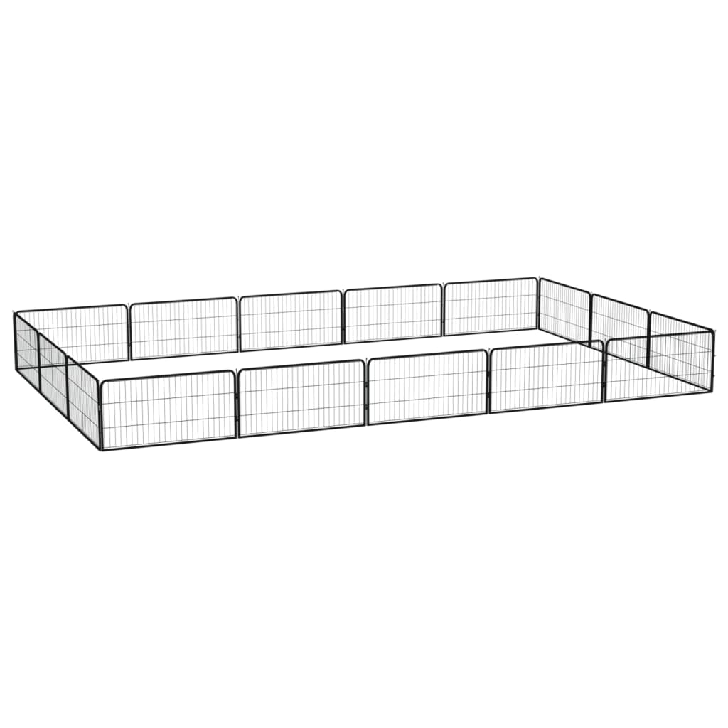 Box Cani 32 Pannelli Nero 100X50 Cm Acciaio Verniciato Polvere