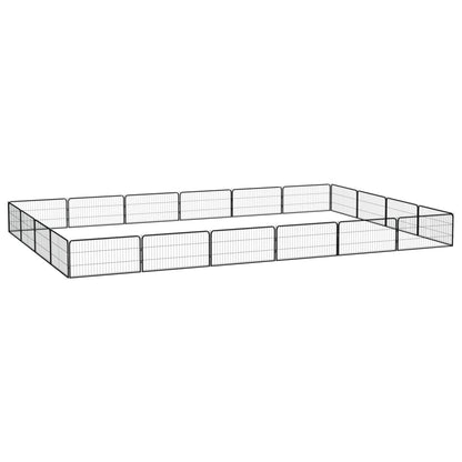 Box Cani 32 Pannelli Nero 100X50 Cm Acciaio Verniciato Polvere