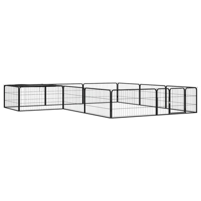 Box Cani A 4 Pannelli Nero 100X50Cm Acciaio Verniciato Polvere