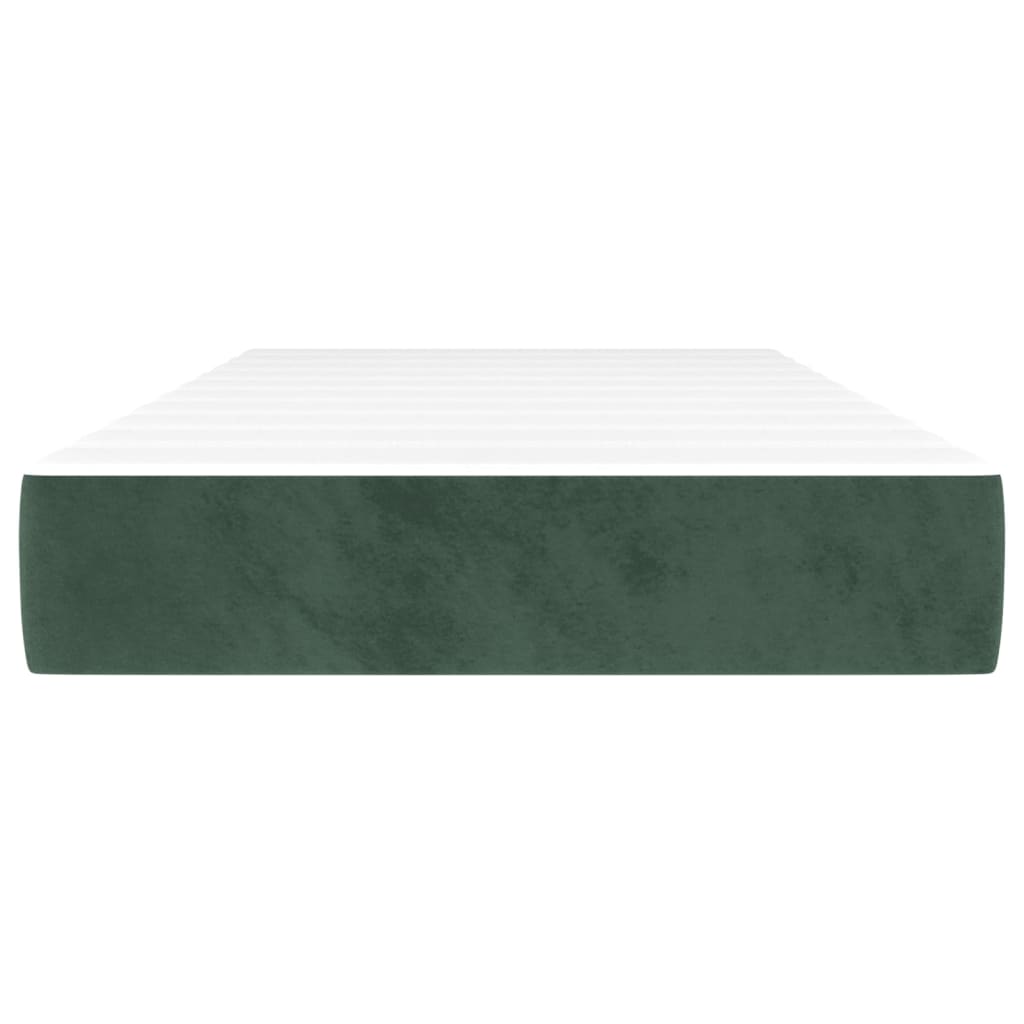 Materasso A Molle 80X200X20 Cm In Velluto Verde Scuro