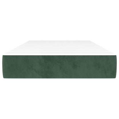 Materasso A Molle 80X200X20 Cm In Velluto Verde Scuro
