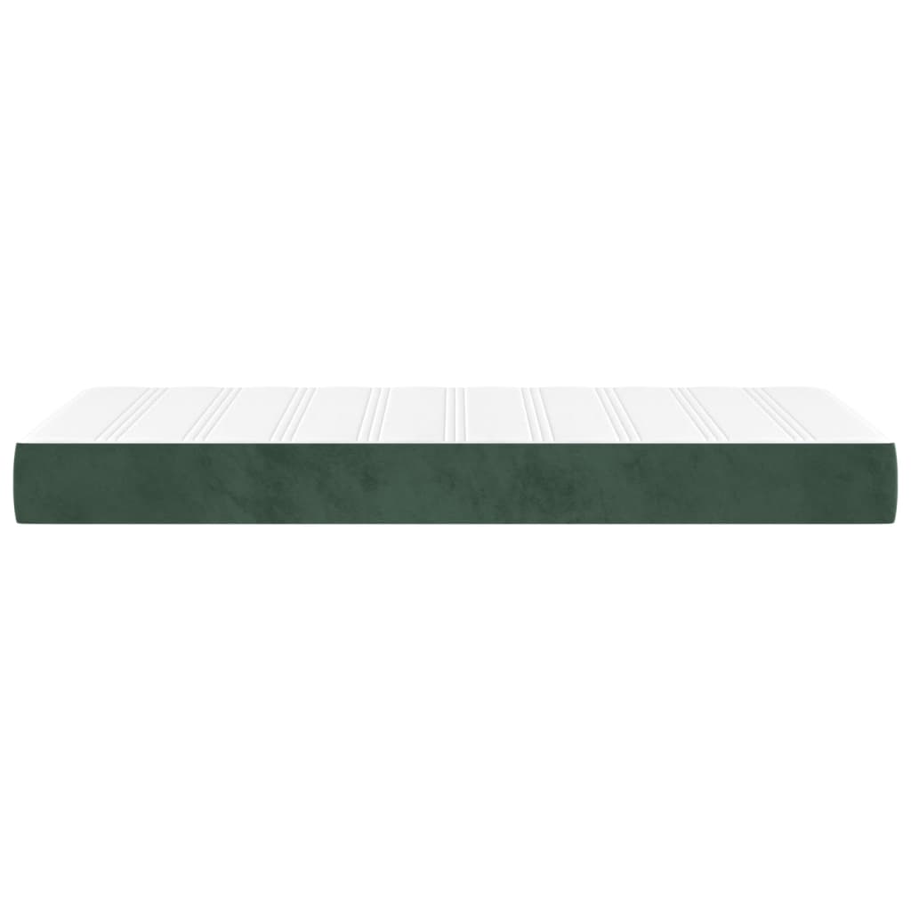 Materasso A Molle 80X200X20 Cm In Velluto Verde Scuro