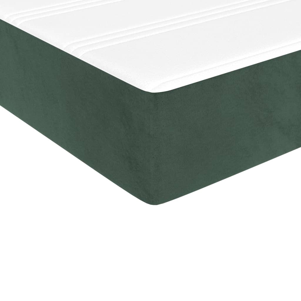 Materasso A Molle 80X200X20 Cm In Velluto Verde Scuro