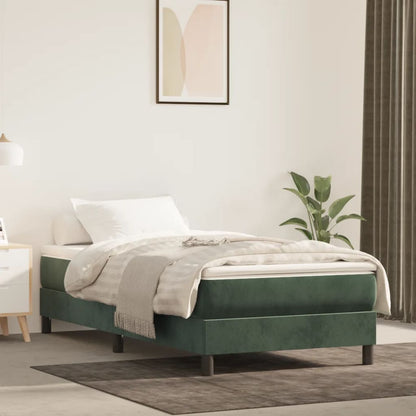 Materasso A Molle 80X200X20 Cm In Velluto Verde Scuro