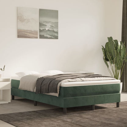Materasso A Molle 80X200X20 Cm In Velluto Verde Scuro