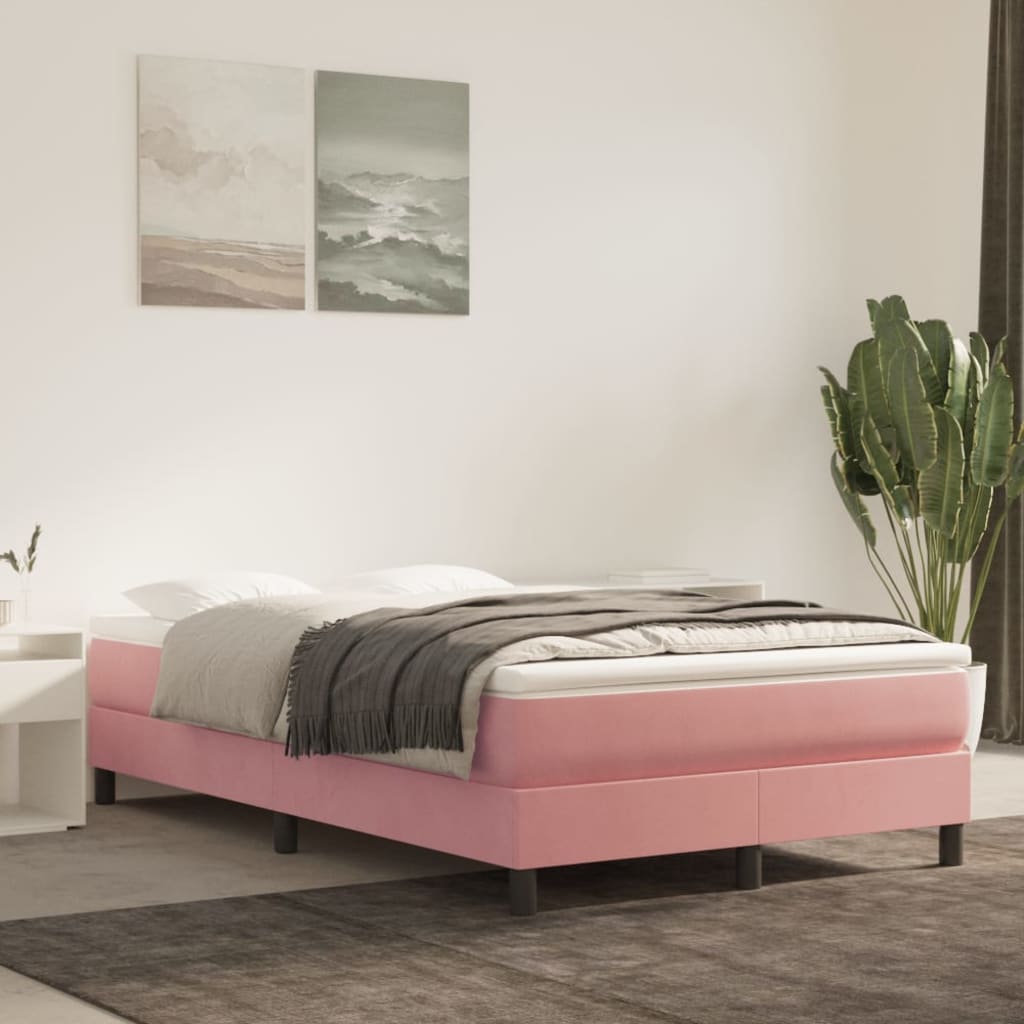 Materasso A Molle Insacchettate 90X210X20 Cm In Velluto Rosa