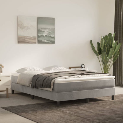 Materasso A Molle 120X190X20 Cm In Velluto Grigio Chiaro