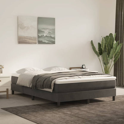 Materasso A Molle 90X210X20 Cm In Velluto Grigio Scuro
