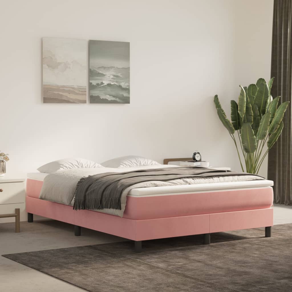 Materasso A Molle Insacchettate 90X210X20 Cm In Velluto Rosa