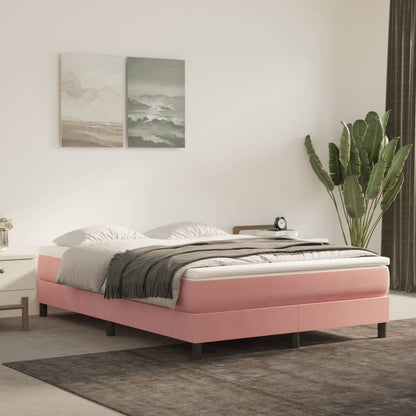 Materasso A Molle Insacchettate 90X210X20 Cm In Velluto Rosa