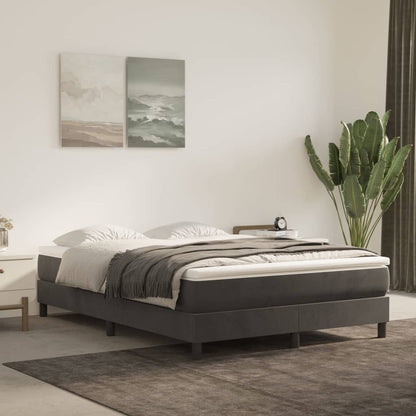 Materasso A Molle 90X210X20 Cm In Velluto Grigio Scuro