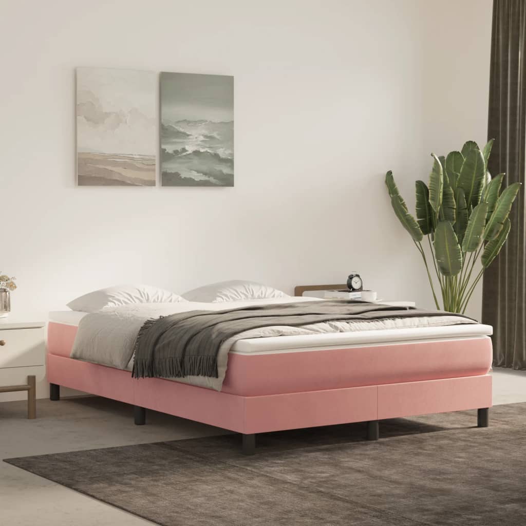 Materasso A Molle Insacchettate 90X210X20 Cm In Velluto Rosa