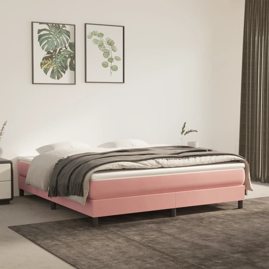 Materasso A Molle Insacchettate 90X210X20 Cm In Velluto Rosa