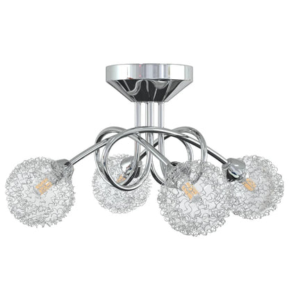 Lampada Da Soffitto Con Paralumi In Rete Per 4 Luci Led G9