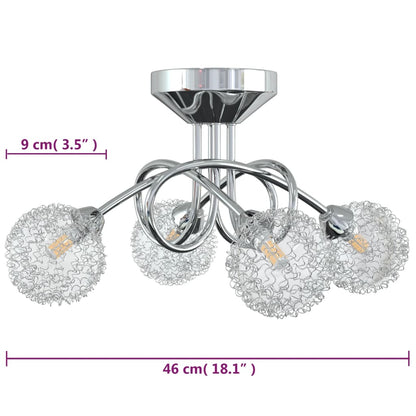 Lampada Da Soffitto Con Paralumi In Rete Per 4 Luci Led G9