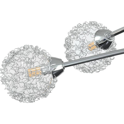 Lampada Da Soffitto Con Paralumi In Rete Per 5 Luci Led G9