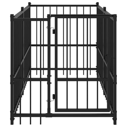 Gabbia Per Cani Nera 193,5X97X100 Cm In Acciaio