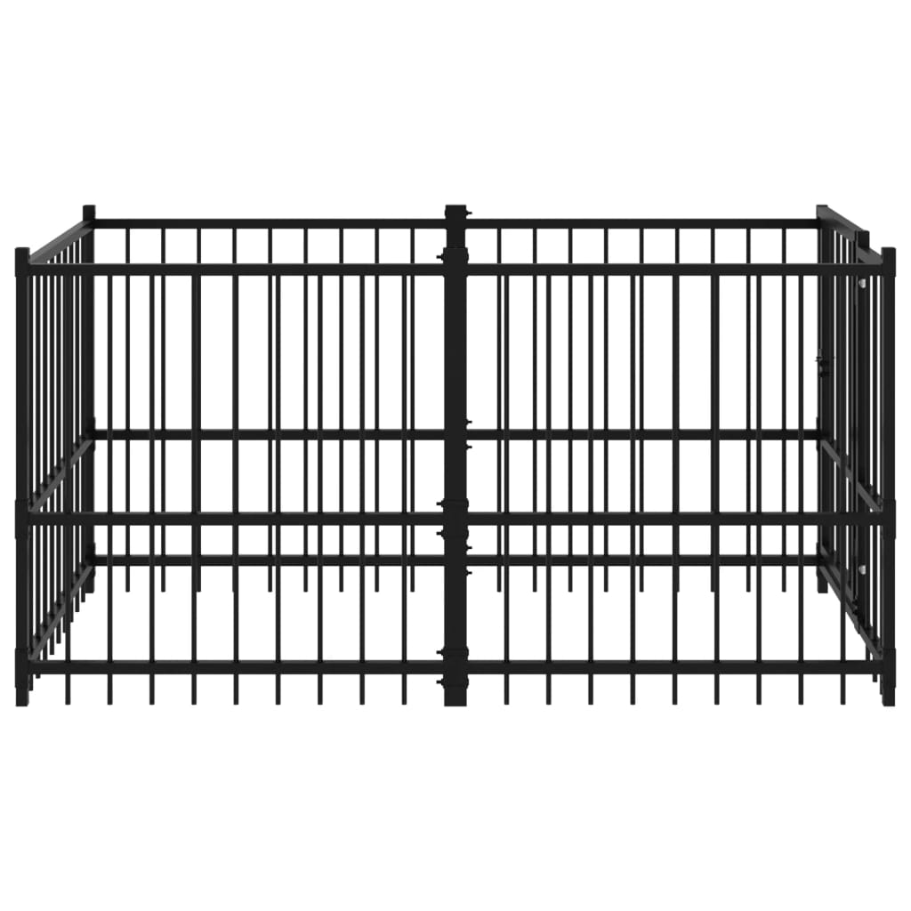Gabbia Per Cani Nera 193,5X97X100 Cm In Acciaio