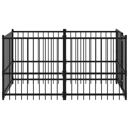 Gabbia Per Cani Nera 193,5X97X100 Cm In Acciaio