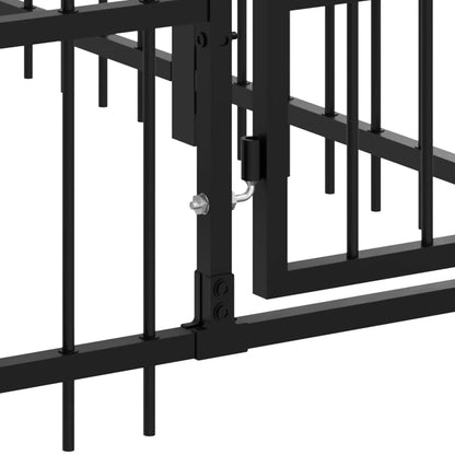 Gabbia Per Cani Nera 193,5X97X100 Cm In Acciaio