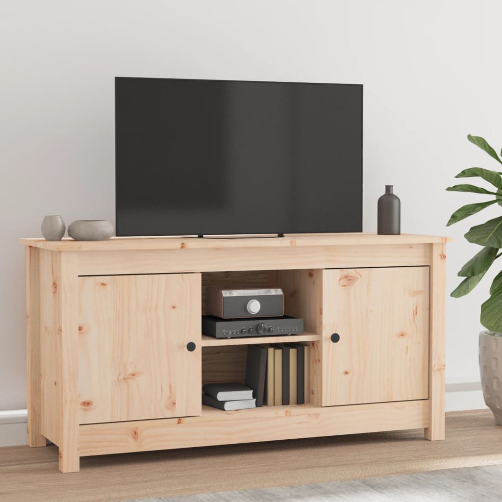 Mobile Porta Tv 103X36,5X52 Cm In Legno Massello Di Pino