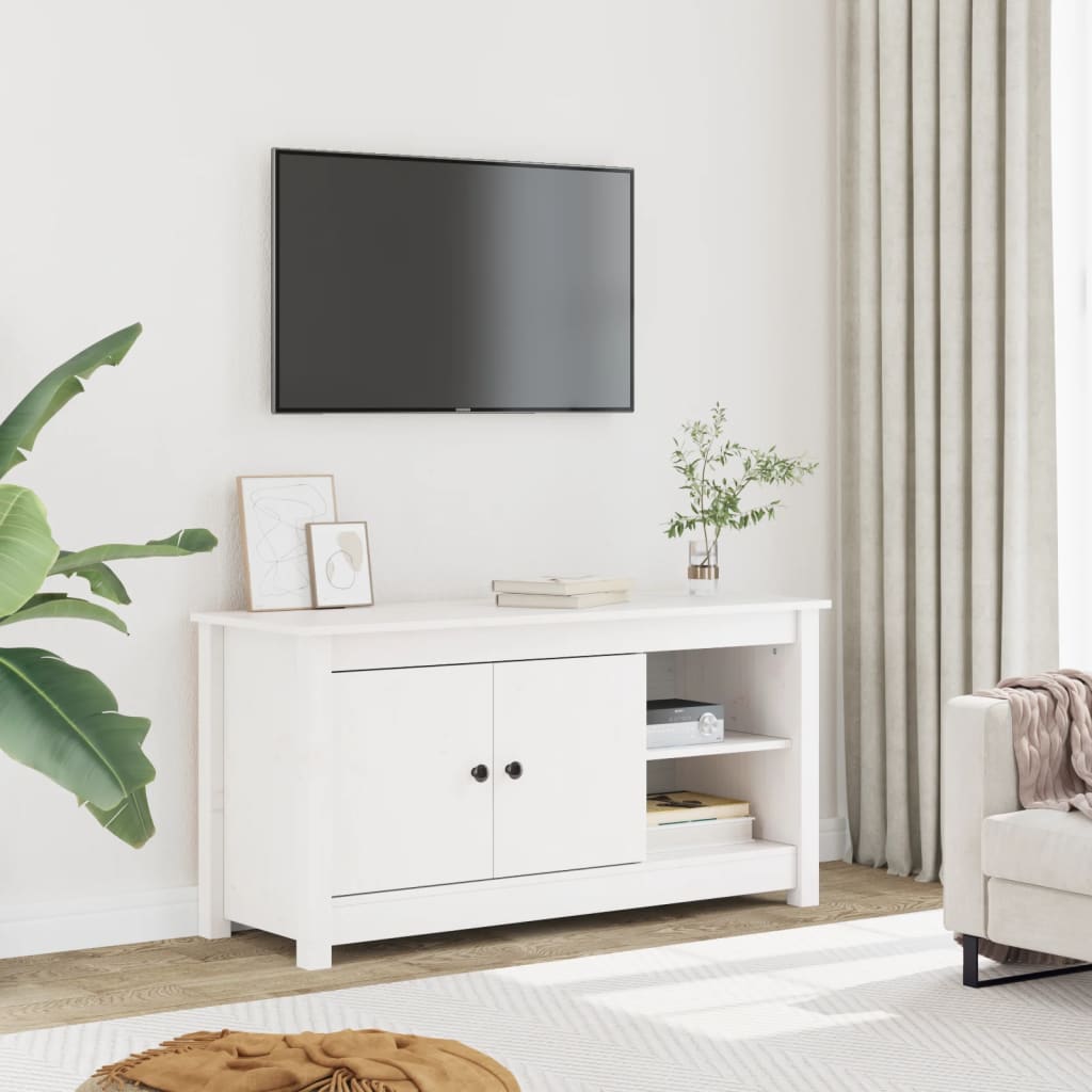 Mobile Porta Tv 103X36,5X52 Cm In Legno Massello Di Pino