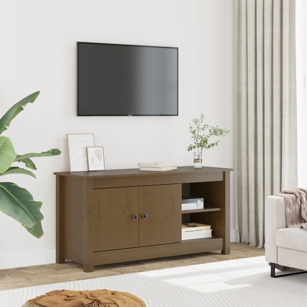 Mobile Porta Tv 103X36,5X52 Cm In Legno Massello Di Pino