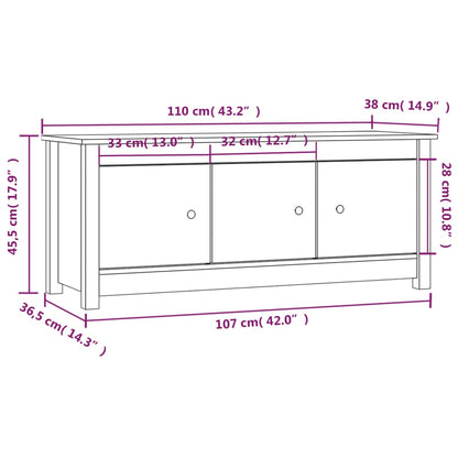 Scarpiera 110X38X45,5 Cm In Legno Massello Di Pino