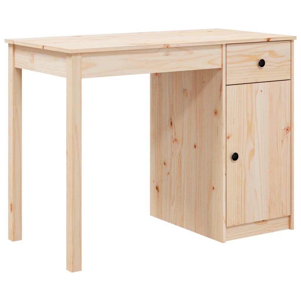 Scrivania 100X50X75 Cm In Legno Massello Di Pino