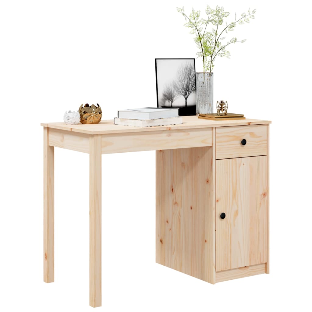 Scrivania 100X50X75 Cm In Legno Massello Di Pino