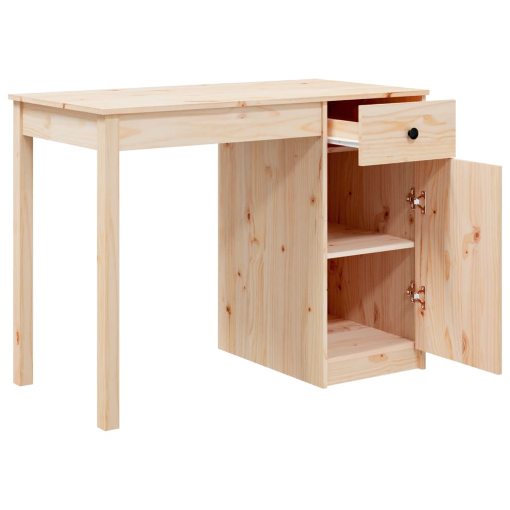 Scrivania 100X50X75 Cm In Legno Massello Di Pino