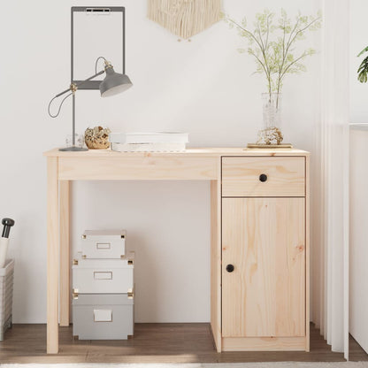 Scrivania 100X50X75 Cm In Legno Massello Di Pino