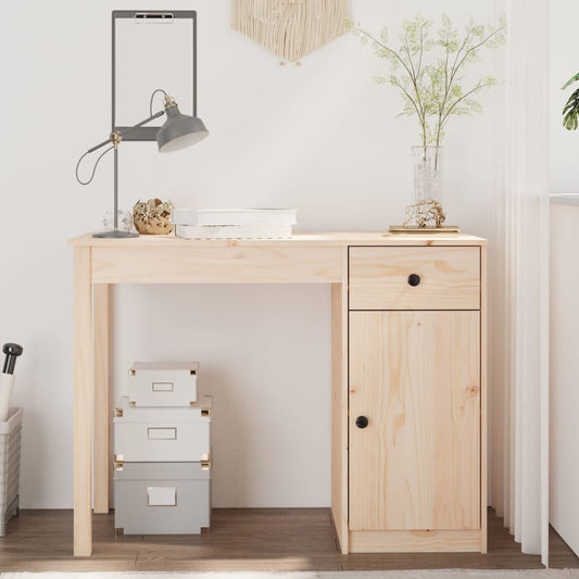 Scrivania 100X50X75 Cm In Legno Massello Di Pino