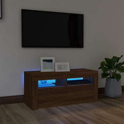 Mobile Porta Tv Con Led Artigianale 90X35X40 Cm Multistrato