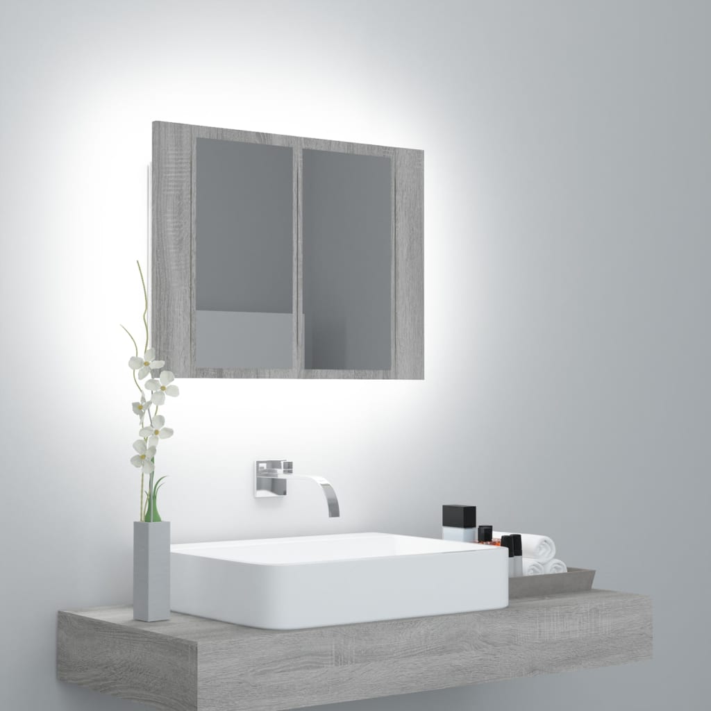 Mobile Specchio Led 60X12X45 Cm Multistrato