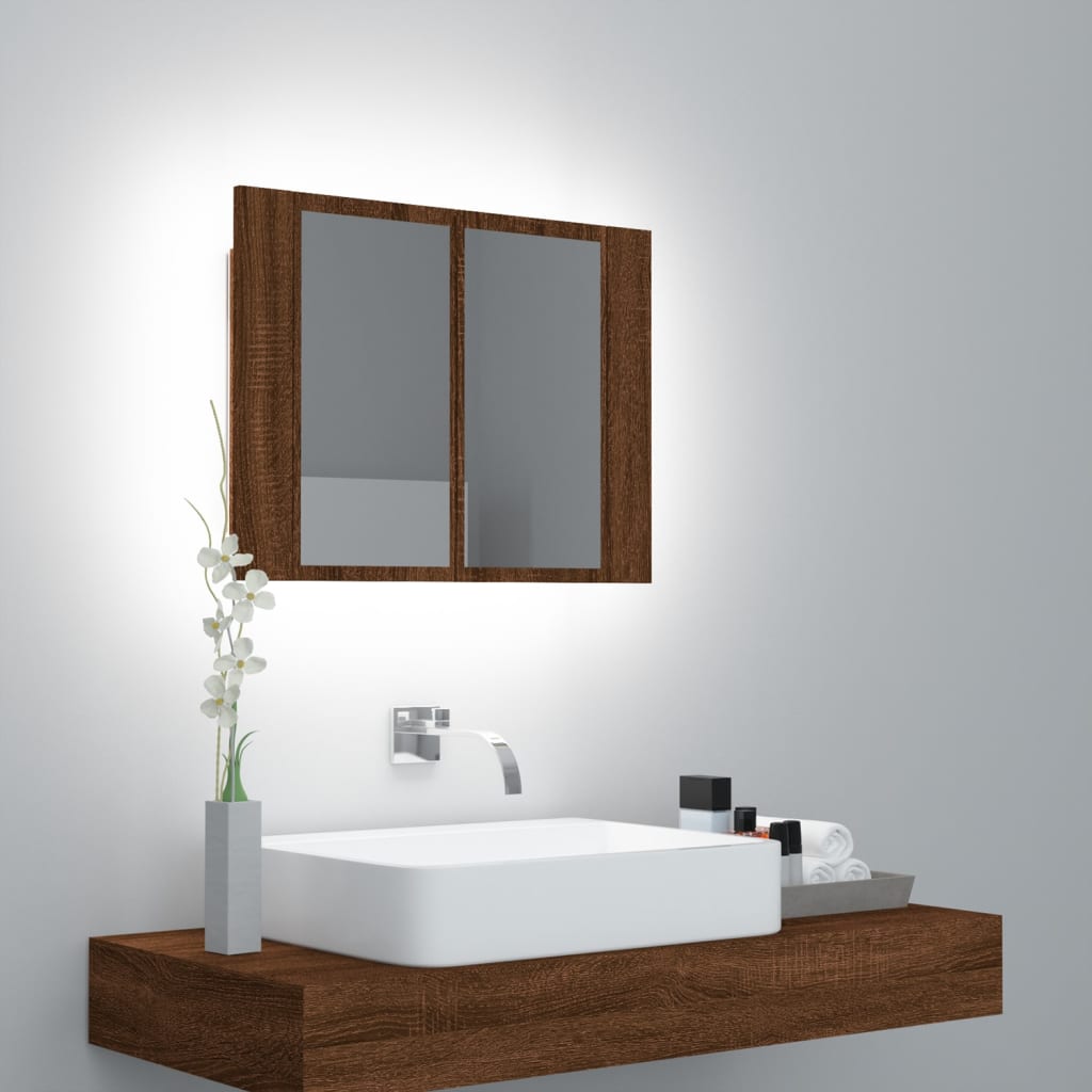 Mobile Specchio Led 60X12X45 Cm Multistrato