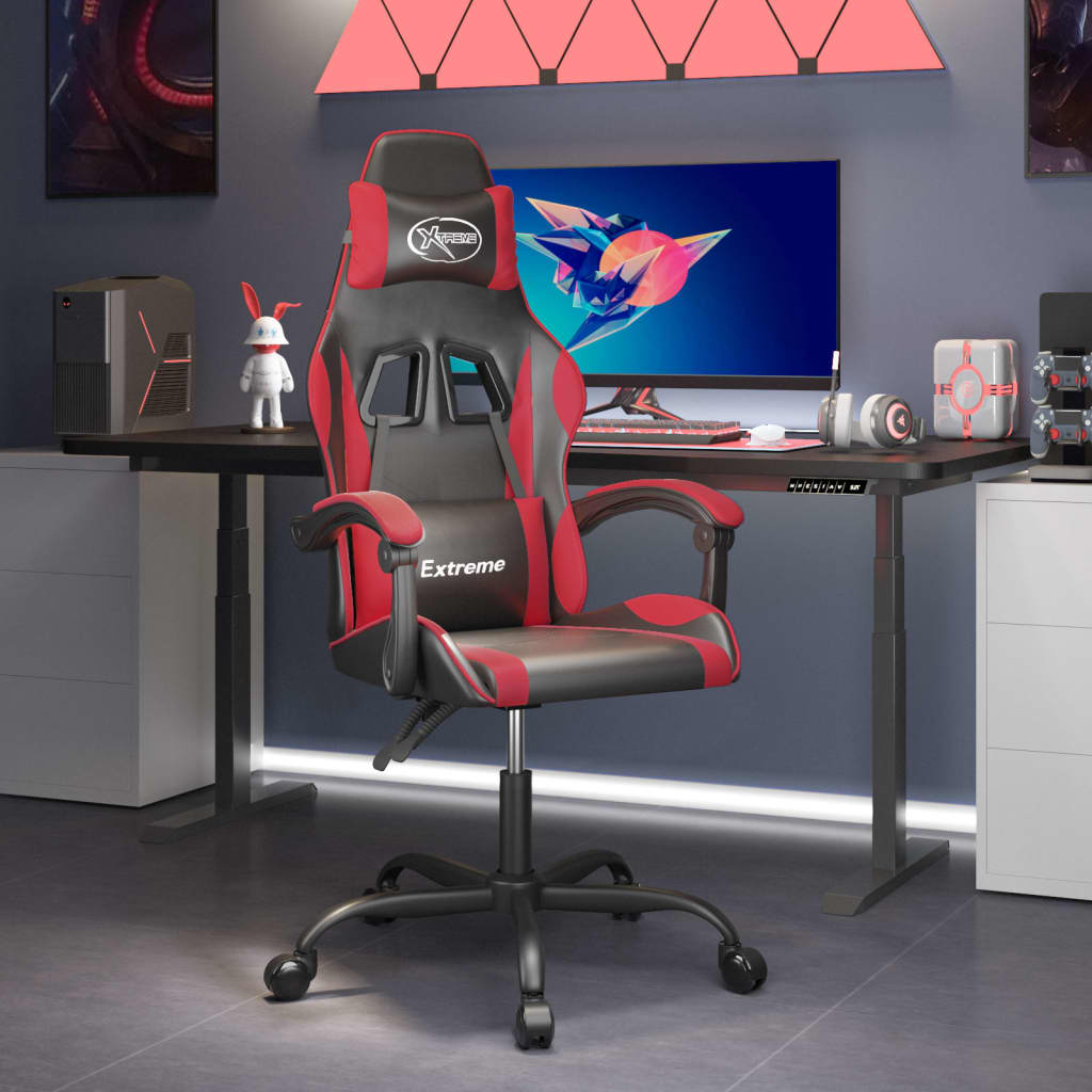 Sedia Da Gaming Girevole Nera E Oro In Similpelle