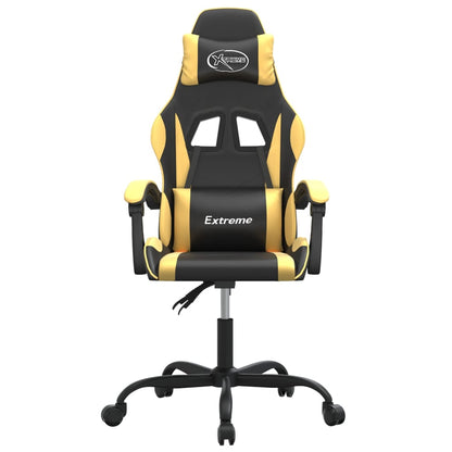 Sedia Da Gaming Girevole Nera E Oro In Similpelle