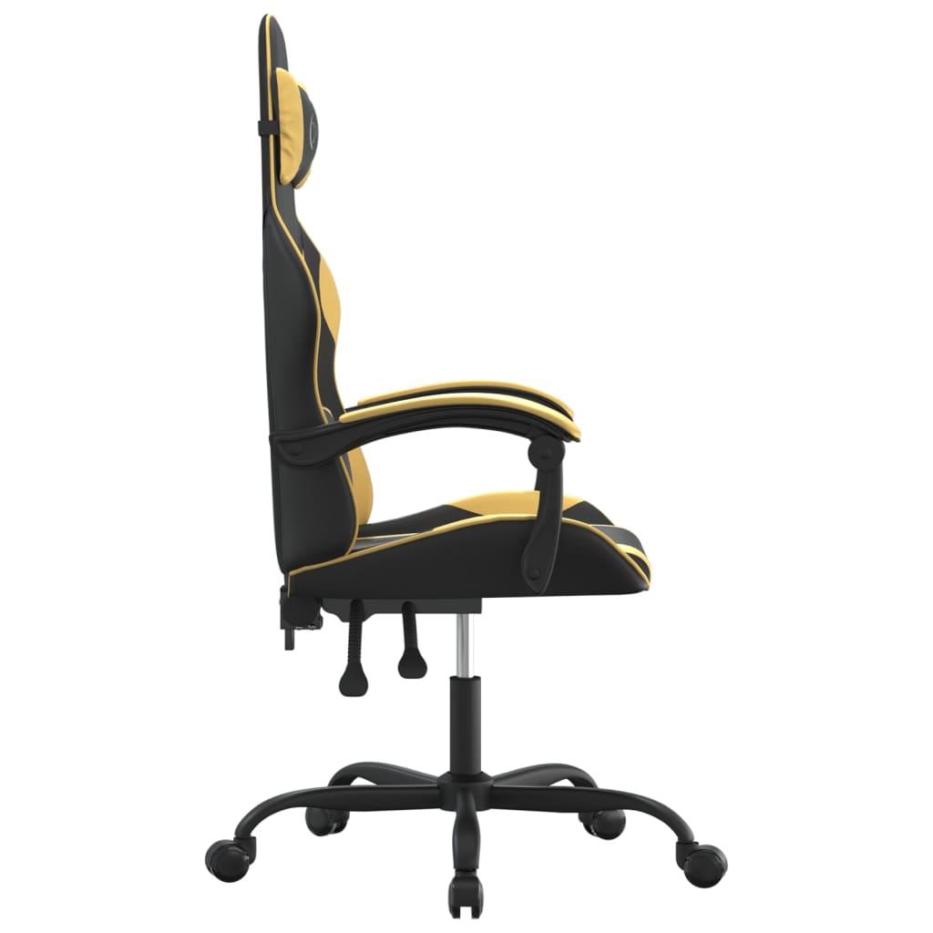 Sedia Da Gaming Girevole Nera E Oro In Similpelle