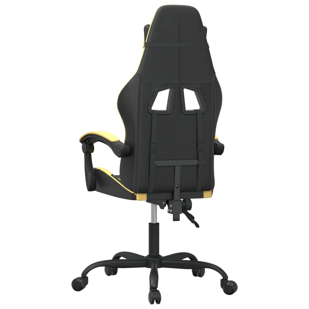 Sedia Da Gaming Girevole Nera E Oro In Similpelle