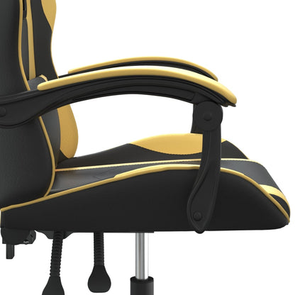 Sedia Da Gaming Girevole Nera E Oro In Similpelle