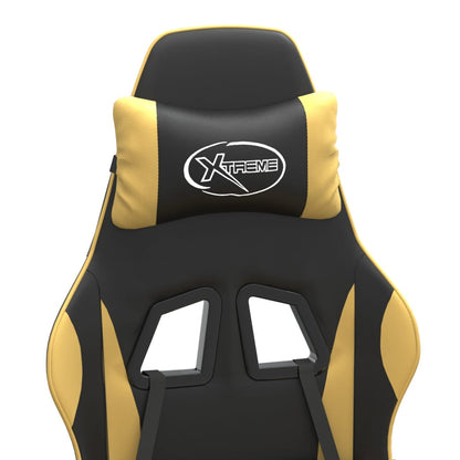 Sedia Da Gaming Girevole Nera E Oro In Similpelle