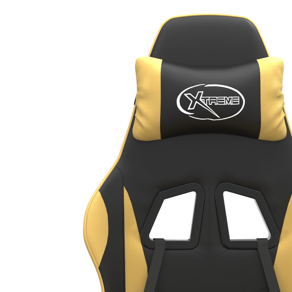 Sedia Da Gaming Girevole Nera E Oro In Similpelle