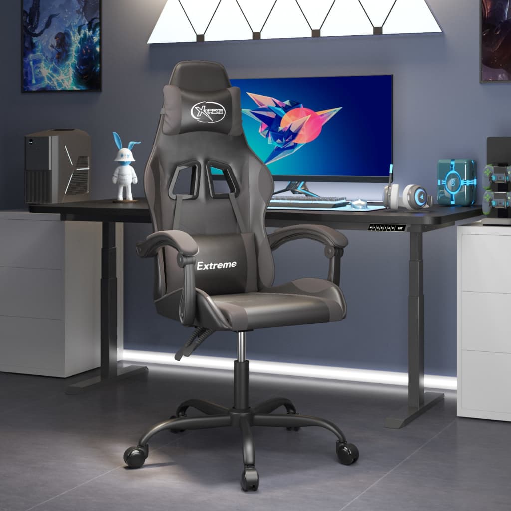 Sedia Da Gaming Girevole Nera E Oro In Similpelle