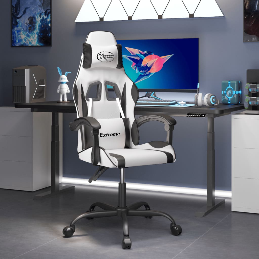 Sedia Da Gaming Girevole Nera E Oro In Similpelle