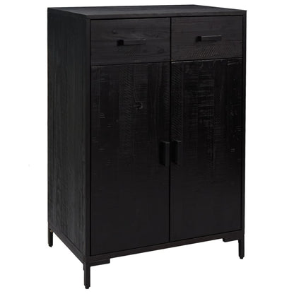 Scarpiera Nera 75X40X110 Cm In Legno Massello Di Pino