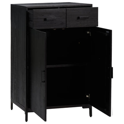 Scarpiera Nera 75X40X110 Cm In Legno Massello Di Pino
