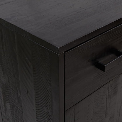 Scarpiera Nera 75X40X110 Cm In Legno Massello Di Pino