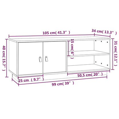 Mobile Porta Tv 105X34X40 Cm In Legno Massello Di Pino